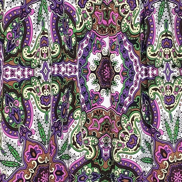 Purple/Brown/Black/Green Low V Neck 3/4 sleeves XL - Picture 2 of 8